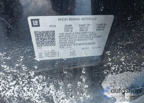2019 Chevrolet Tahoe Premier from USA, damaged, VIN 1GNSKCKC8KR106908